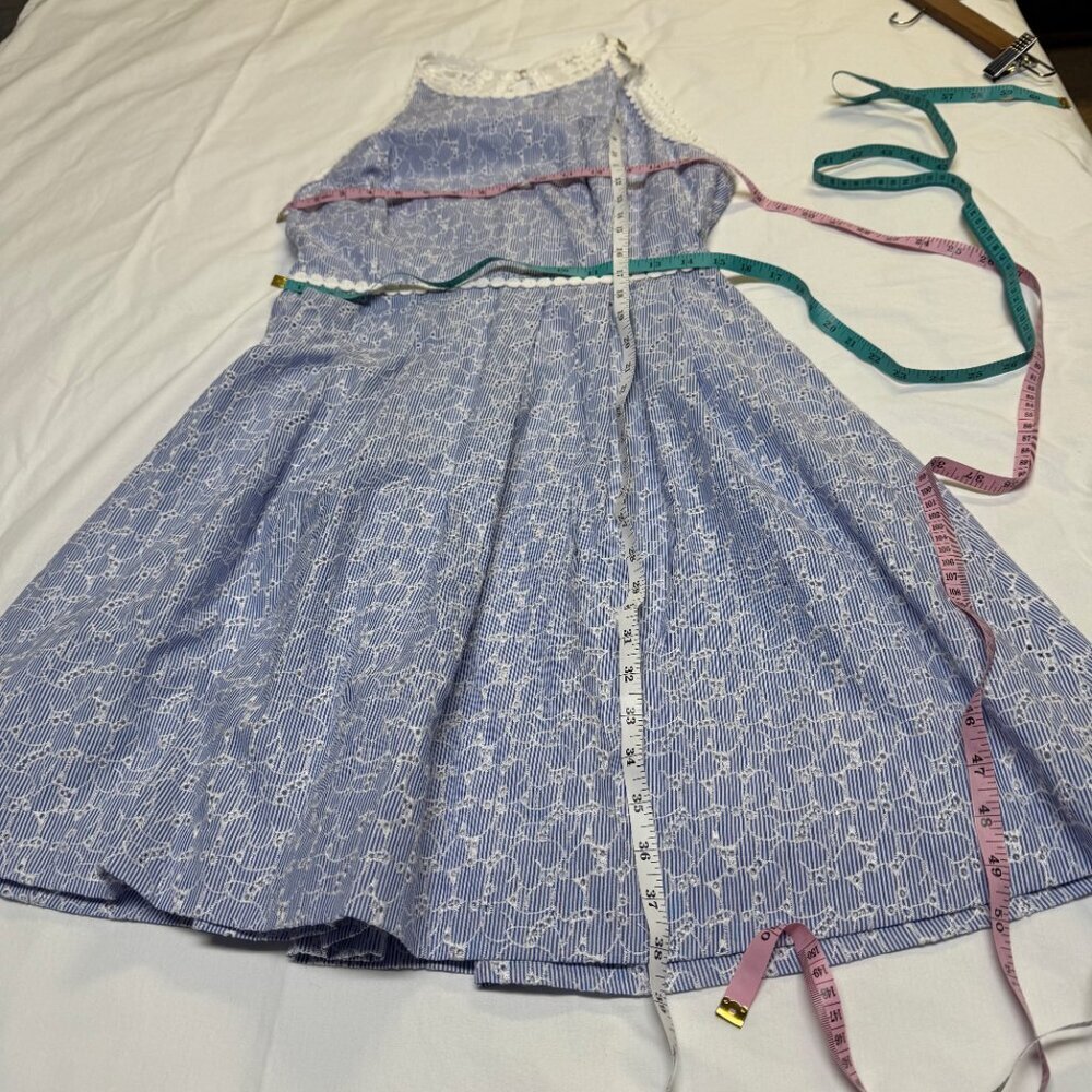Lilly Pulitzer Tori Dress Size 8 Crew Blue Floral Eyelet NWT - Picture 12 of 15